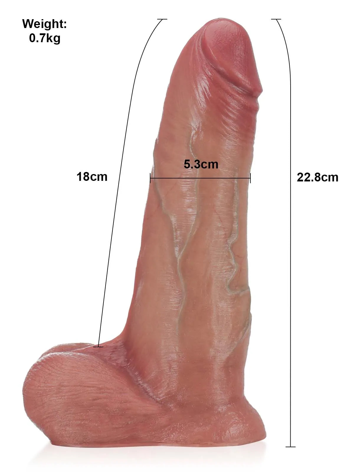 22,8 cm Sliding Skin Dildo med Rörliga Testiklar - Vac-U-Lock Kompatibel