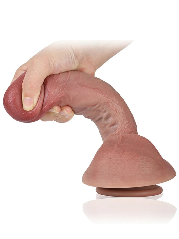 22 cm Realistisk Dildo I Silikon Med Pung Och Sugkopp
