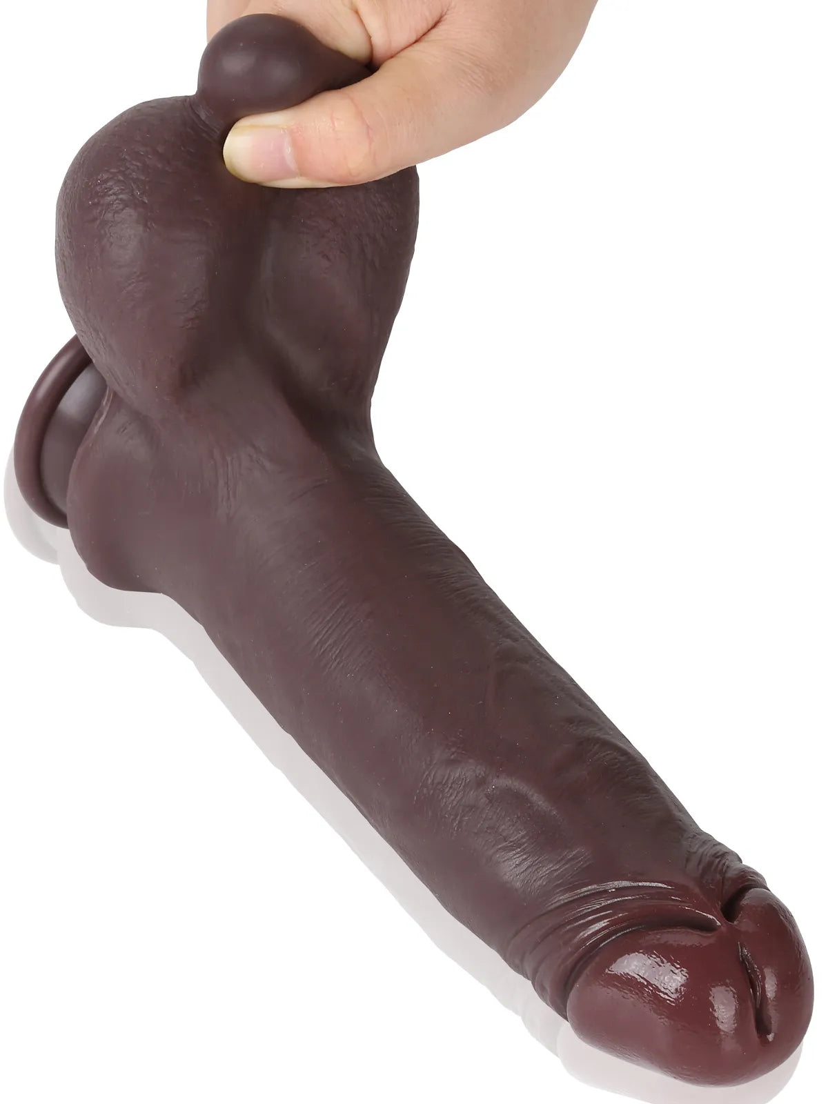 23,5 cm Realistisk Dildo med Mjuk Rörlig Hud och Glidande Testiklar