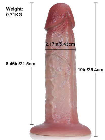 25,4 cm Stor Tjock Realistisk Dildo i Hudton med Mjuk Struktur