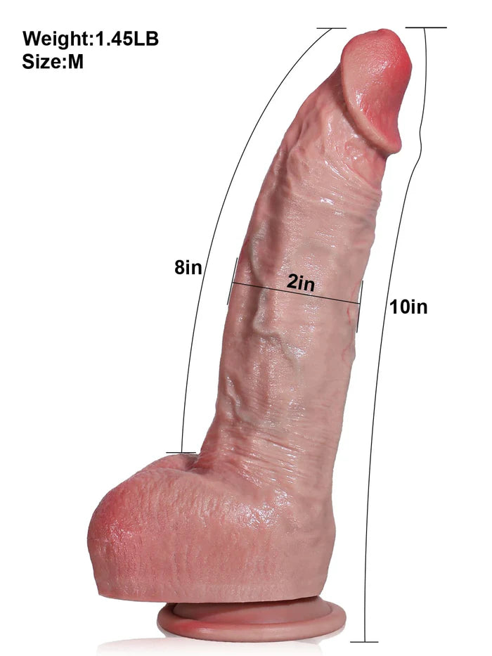 25,4 cm Realistisk Mjuk Dildo med Böjbar Metallkärna
