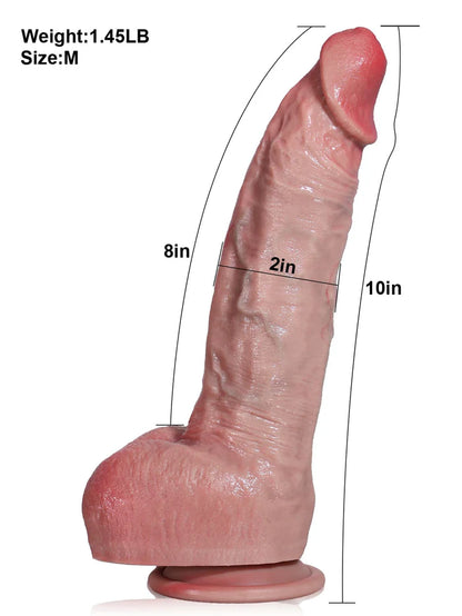 25,4 cm Realistisk Mjuk Dildo med Böjbar Metallkärna