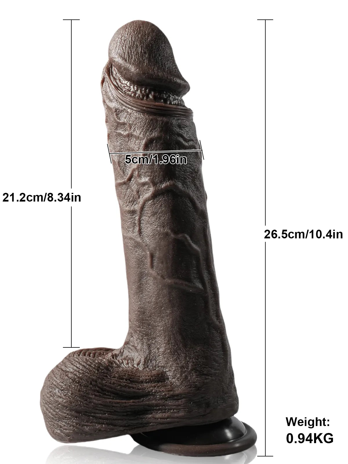 26,5 cm Realistisk Dildo med 7 Stötlägen & 3 Vibrationslägen