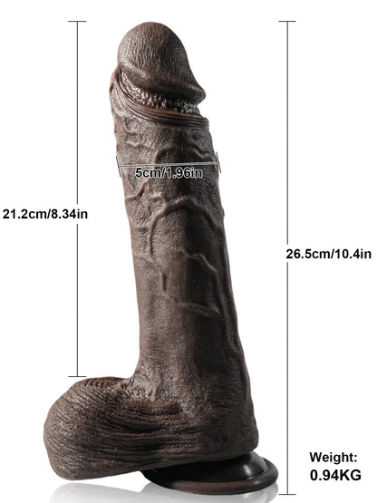 26,5 cm Realistisk Dildo med 7 Stötlägen & 3 Vibrationslägen