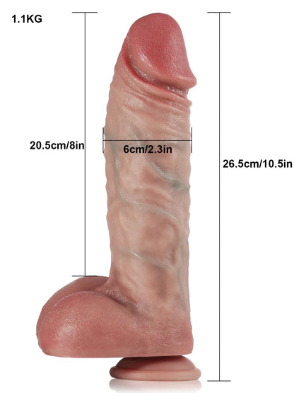 26,5 cm Tjock Teleskopisk Vibrerande och Uppvärmande Dildo