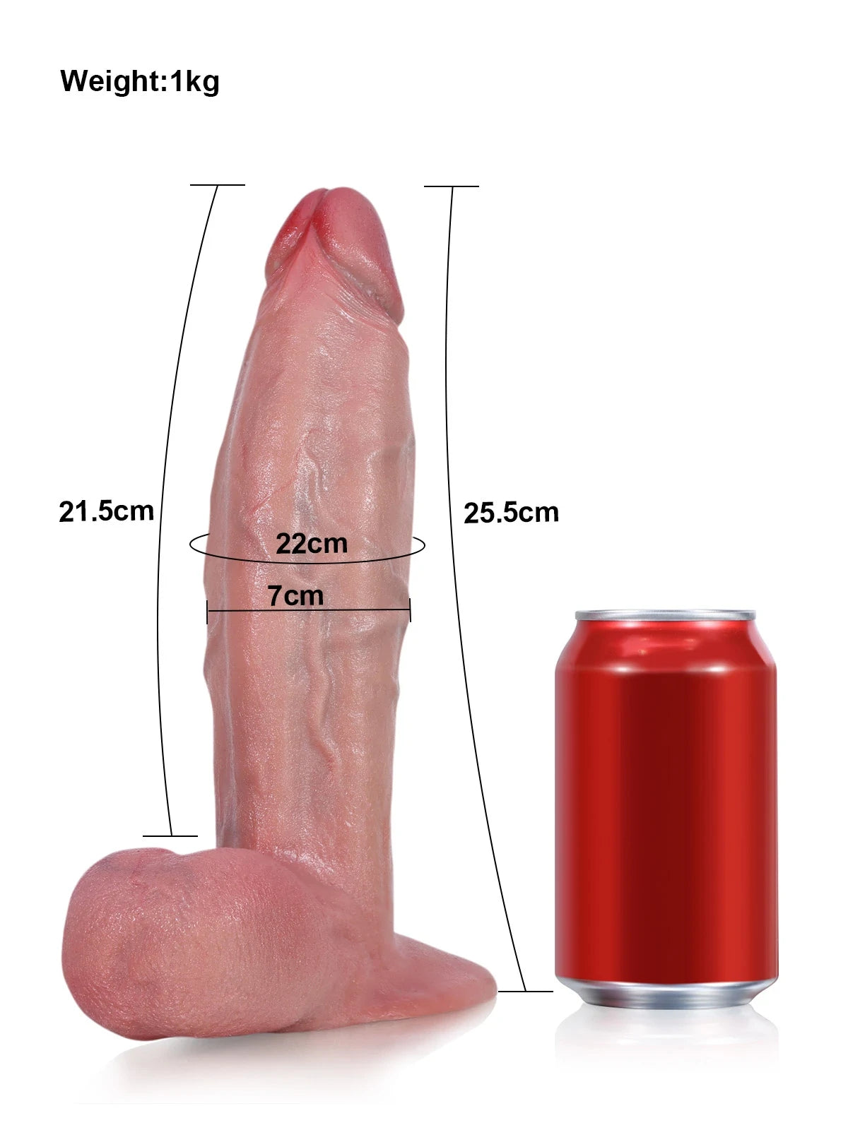 26 cm Stor Tjock Realistisk Dildo med Rörliga Testiklar och Vac-U-Lock-Fäste