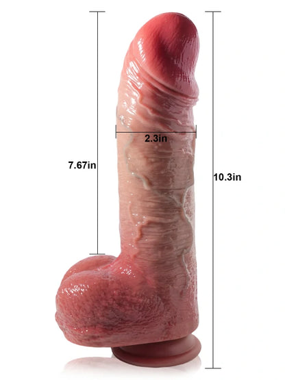 Tjock Vibrerande Thrusting Dildo-VD42-Flesh