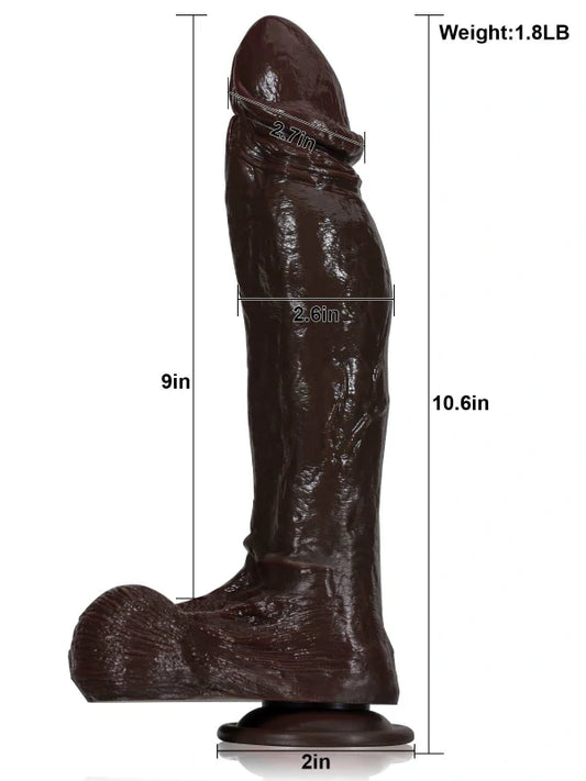 27cm Svart Stor Thrusting Dildo