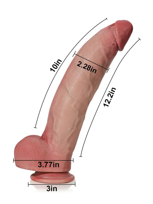 30,5 cm Enorm Dildo med Mjuk Hud och Metallkärna