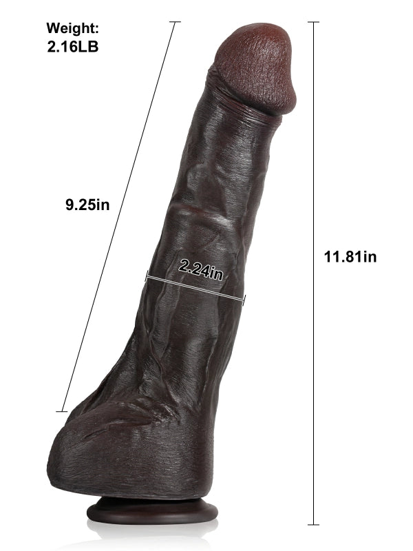 30 cm Realistisk Big Svart Dildo med Sugpropp
