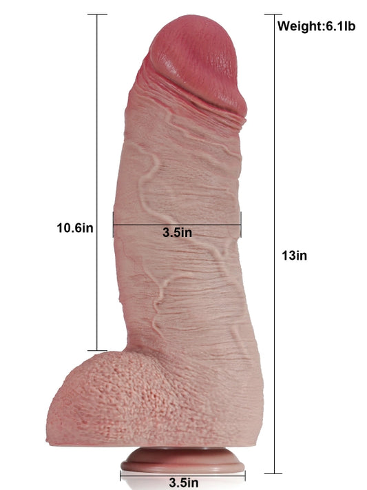 Extra Big Hudfärgad Dildo SID130-Flesh