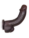 21,5 cm realistisk G-punktsdildo i svart, böjbar metallkärna & sugpropp