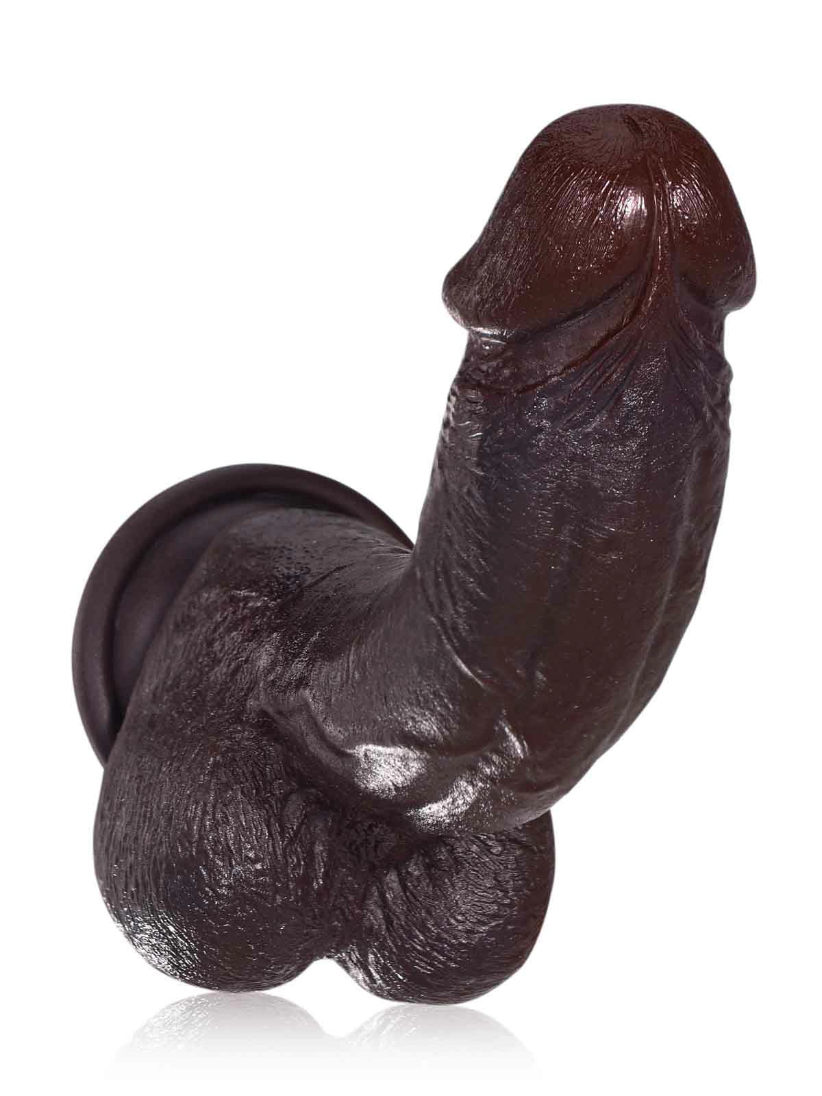 21,5 cm Böjd G-punkts Dildo i Svart | Metallkärna & Skulpterad Ryggrad