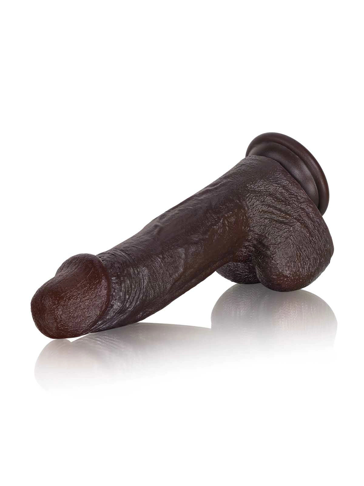 21,5 cm Böjd G-punkts Dildo i Svart | Metallkärna & Skulpterad Ryggrad