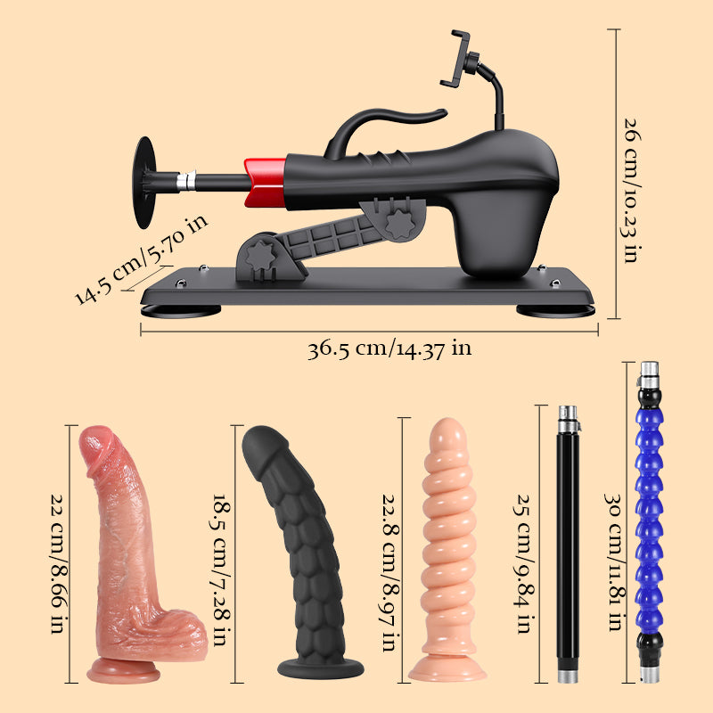 Dildo Maskin med Stötfunktion – Upp till 333 Stötar/Min, Mobilhållare