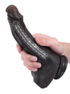 20 cm Realistisk Svart Mjuk & Flexibel Dildo i Silikon med Keel-Design