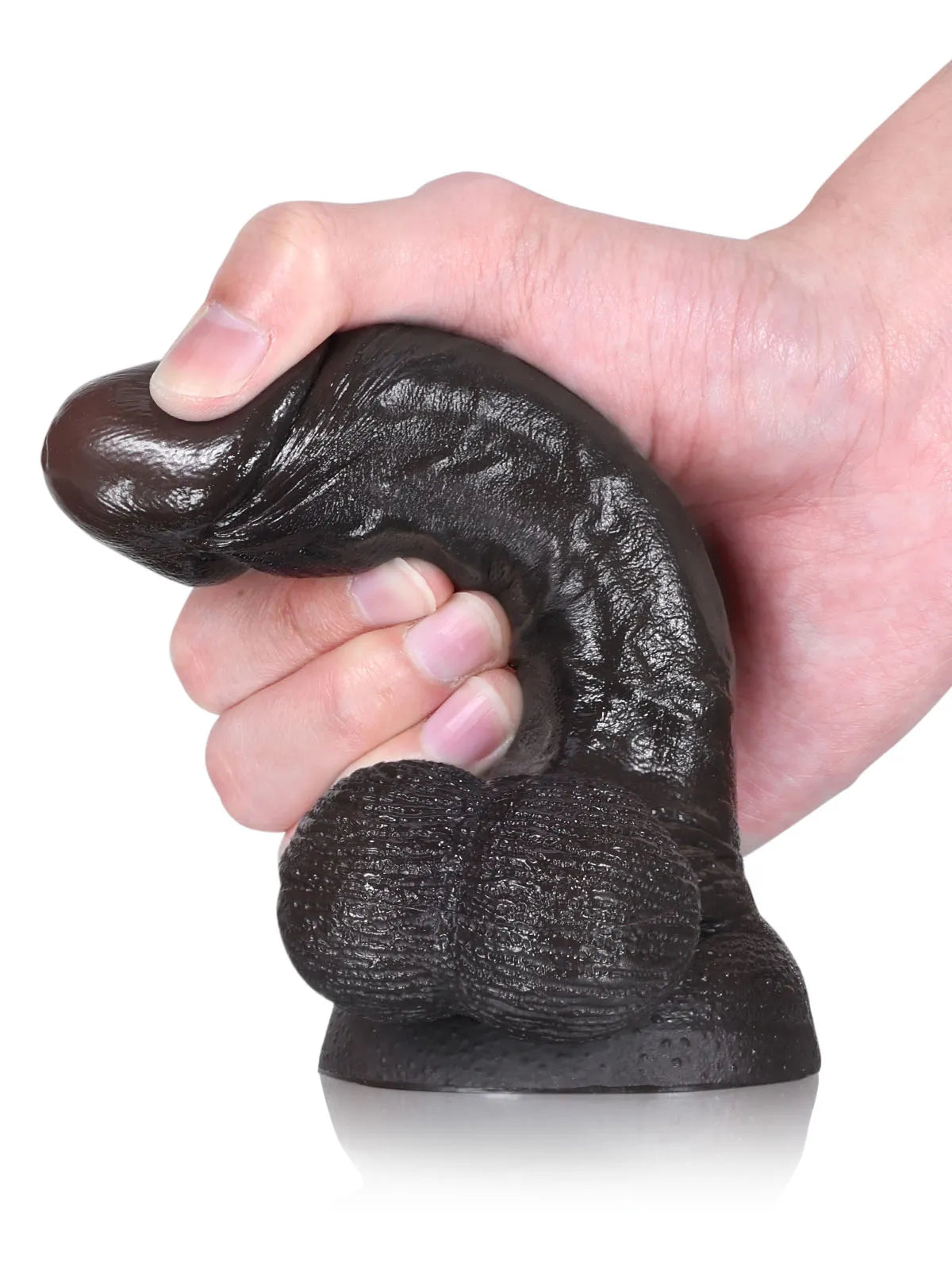 15,8 cm Liten Mjuk Realistisk Dildo i Hudton med Rörliga Testiklar
