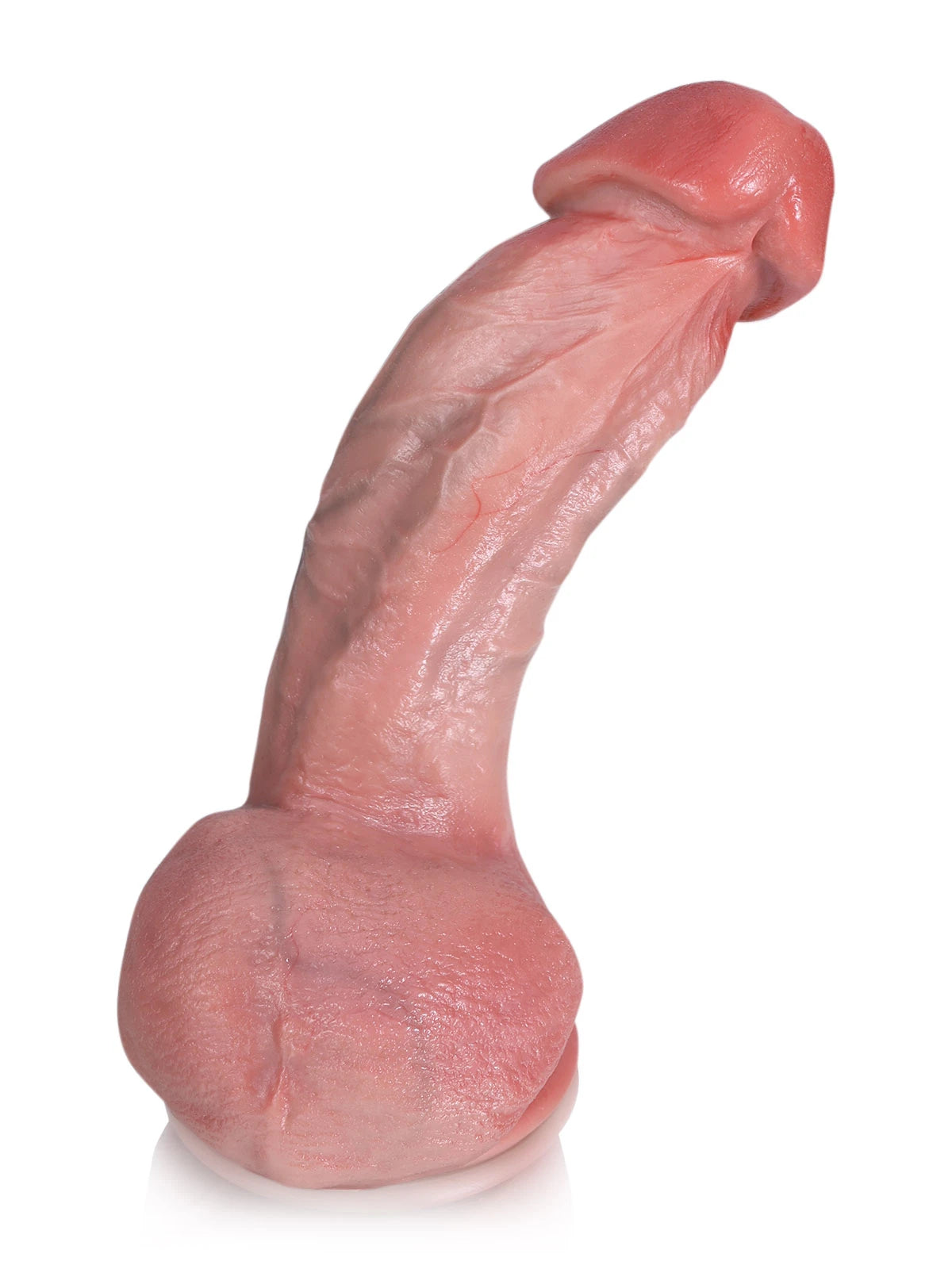 ✅ 23 cm realistisk dildo med mjuk hud, svullet ollon och ådrad yta