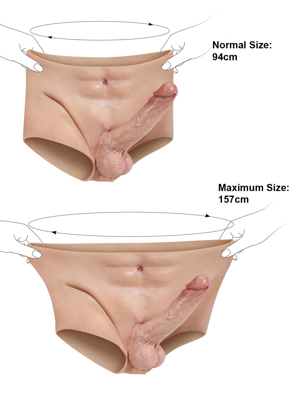 Full-Wrap Silikon-Strap-On med 18,5 cm Realistisk Dildo