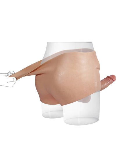 Full-Wrap Silikon-Strap-On med 18,5 cm Realistisk Dildo