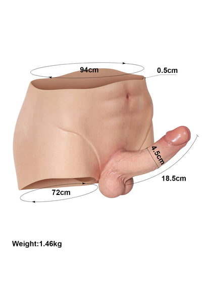 Full-Wrap Silikon-Strap-On med 18,5 cm Realistisk Dildo