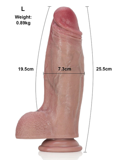 19.5 cm Mjuk Grov Dildo med Högkvalitetsmaterial och Sugpropp