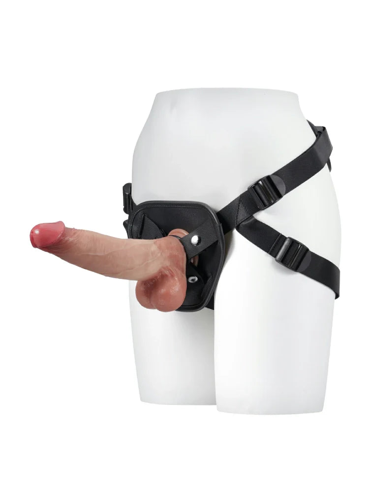 Läder-Sele för Strap-On med Justerbar Passform