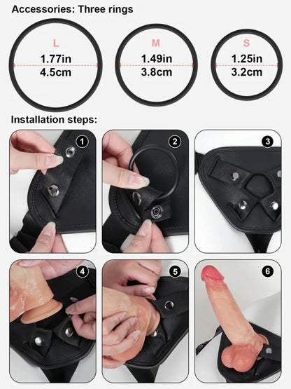 Läder-Sele för Strap-On med Justerbar Passform