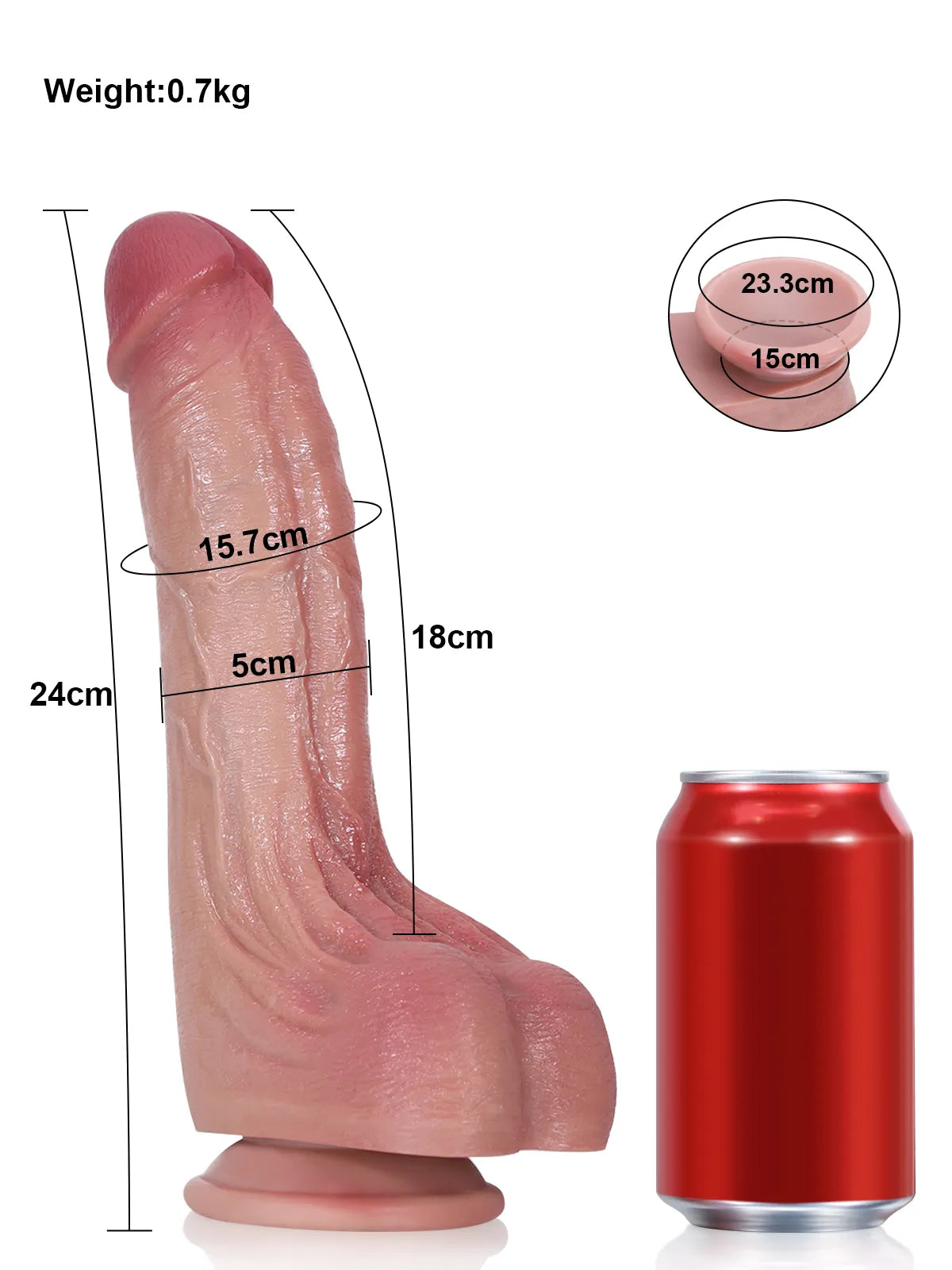 Cameron: 24 cm Realistisk Dildo i Hudton med Äkta Hudkänsla