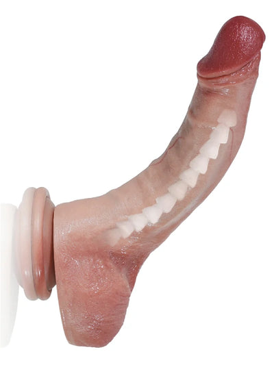 20 cm Realistisk Mjuk & Flexibel Dildo i Silikon med Keel-Design