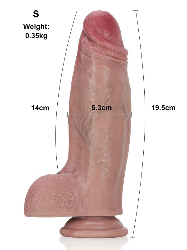 19.5 cm Mjuk Grov Dildo med Högkvalitetsmaterial och Sugpropp