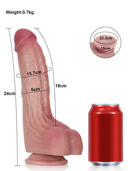 24 cm Realistisk Dildo i Hudton med Äkta Hudkänsla