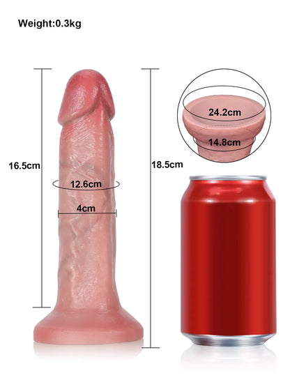 17,8 cm Mjuk Böjbar Realistisk Dildo utan Testiklar - Perfekt för Nybörjare