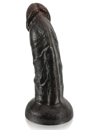 22 cm Stor Svart Dildo Stabil Bas Fyllig och Kraftfull Känsla