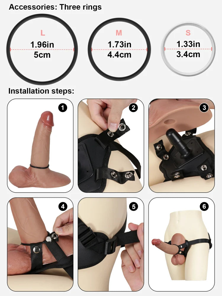 Vac-U-Lock Strap-On Sele med Säker Fästplugg för Bärbara Dildos
