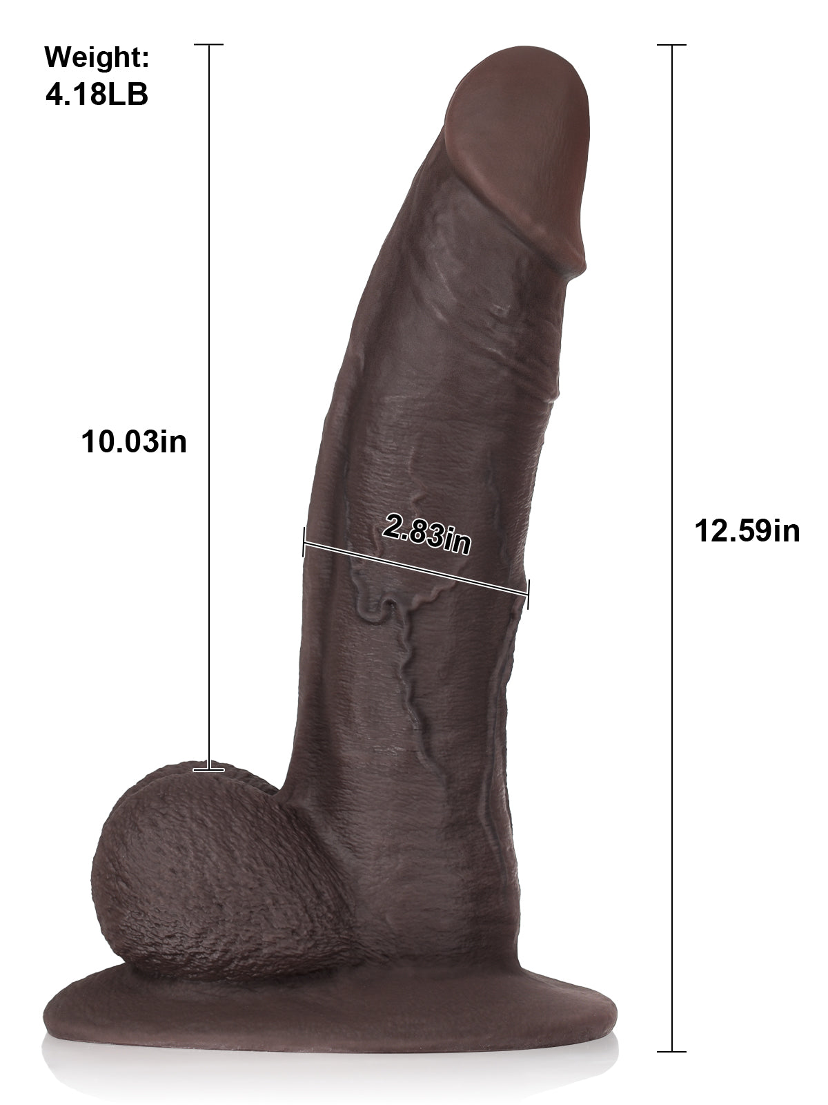 Svart Stor Dildo -SID119-Black-XXl