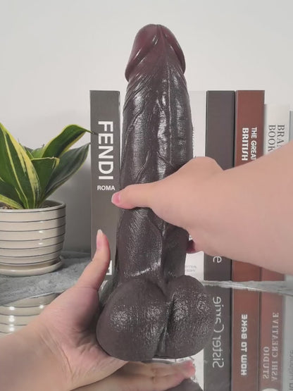 27,5 cm Realistisk Sliding Skin Dildo med Vac-U-Lock och Rörliga Testiklar