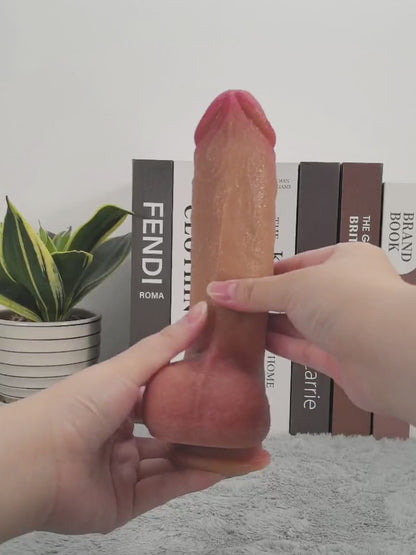 22 cm Realistisk Vibrerande Dildo i Silikon med Hudliknande Känsla
