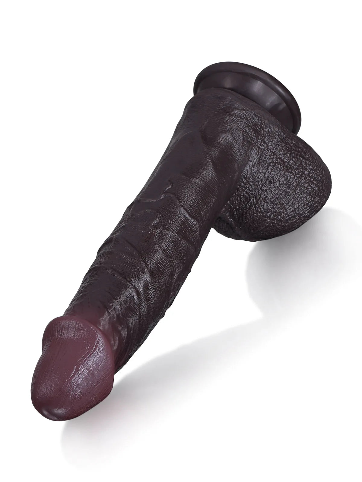 Elias: 27 cm Lång Svart Thrusting Dildo med Värme