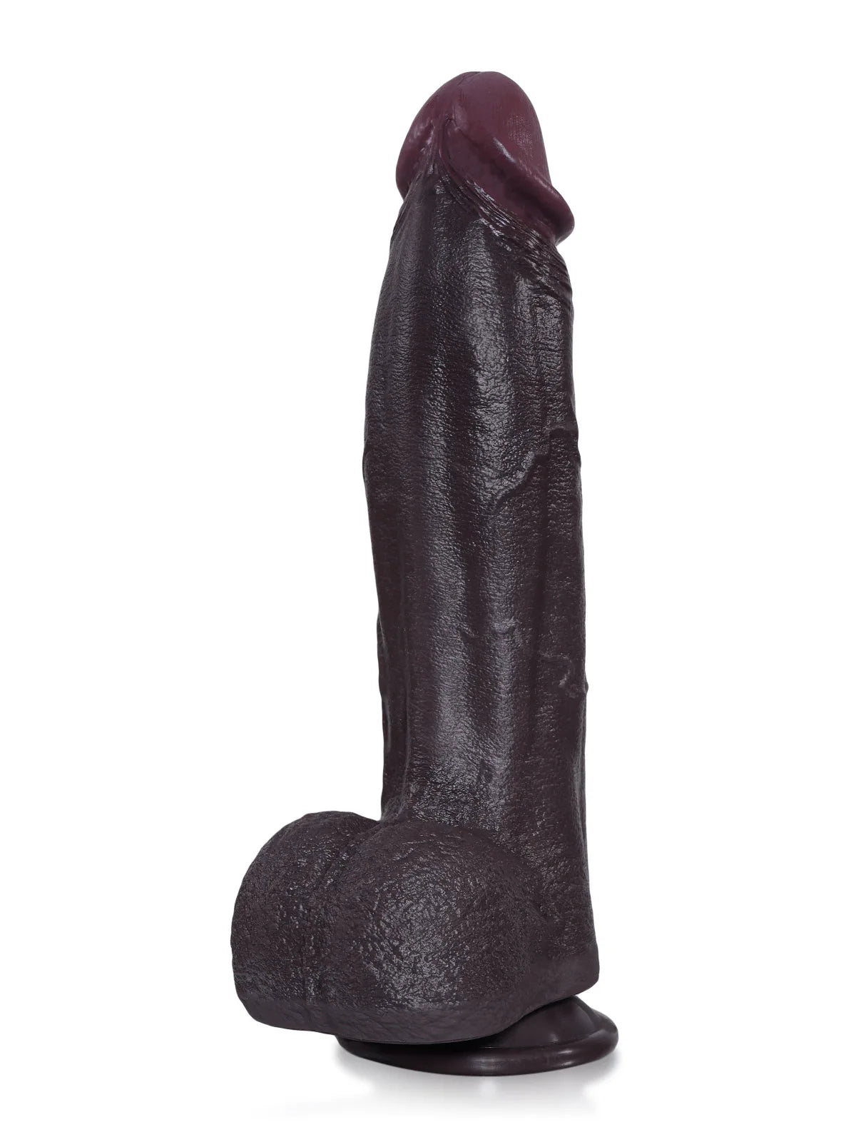 27,4 cm Grov Svart Dildo med Avsmalnande Topp och Bred Kropp