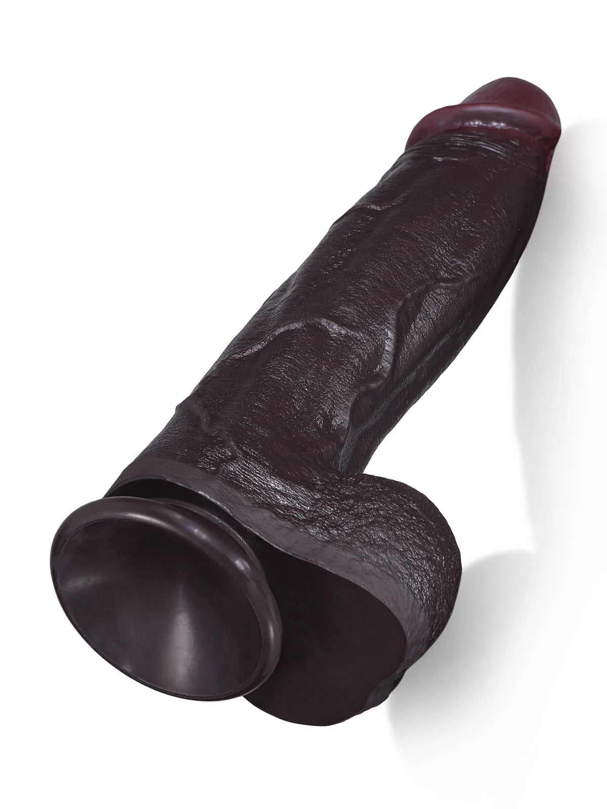 27,4 cm Grov Svart Dildo med Avsmalnande Topp och Bred Kropp
