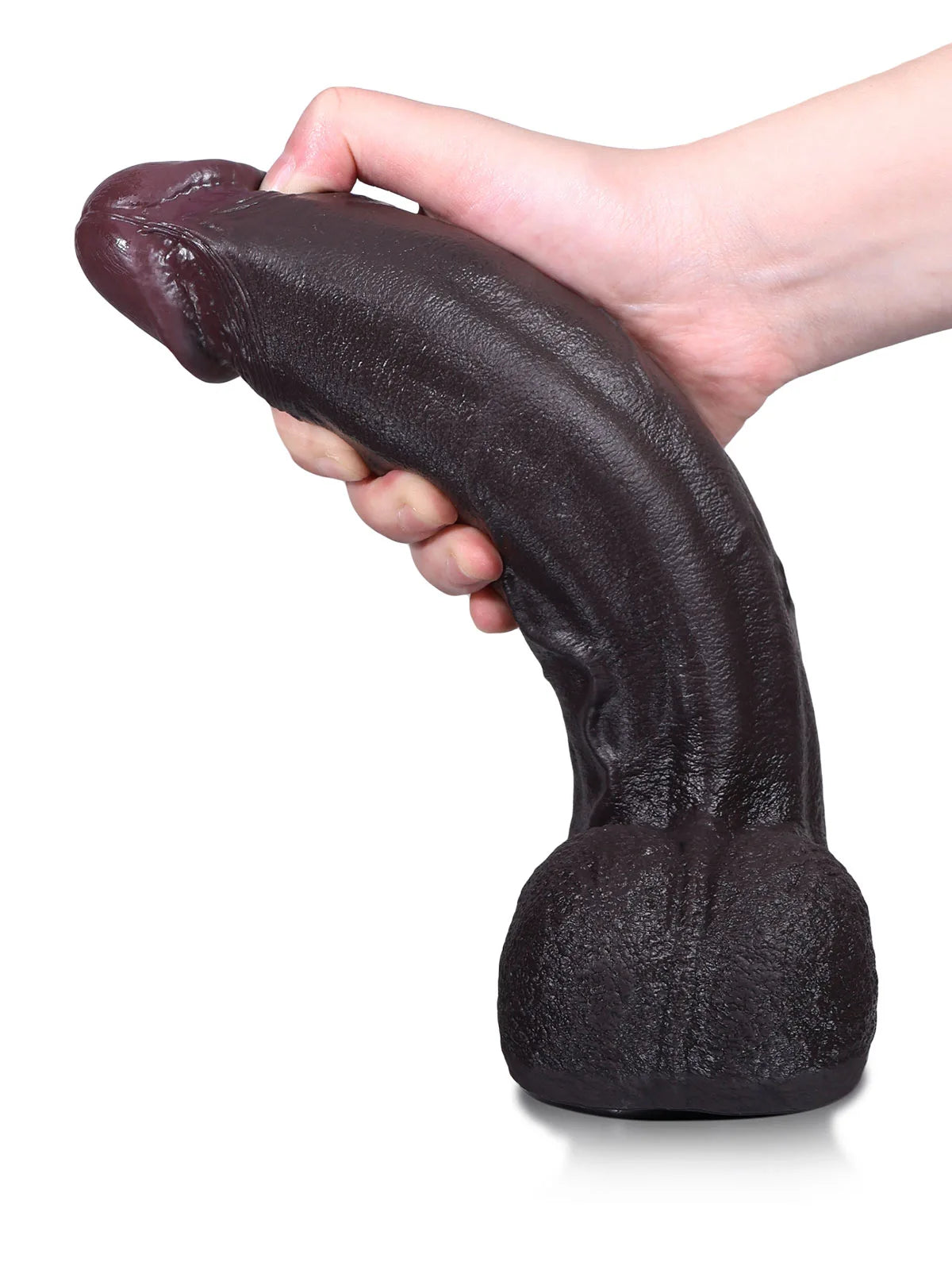 27,4 cm Grov Svart Dildo med Avsmalnande Topp och Bred Kropp