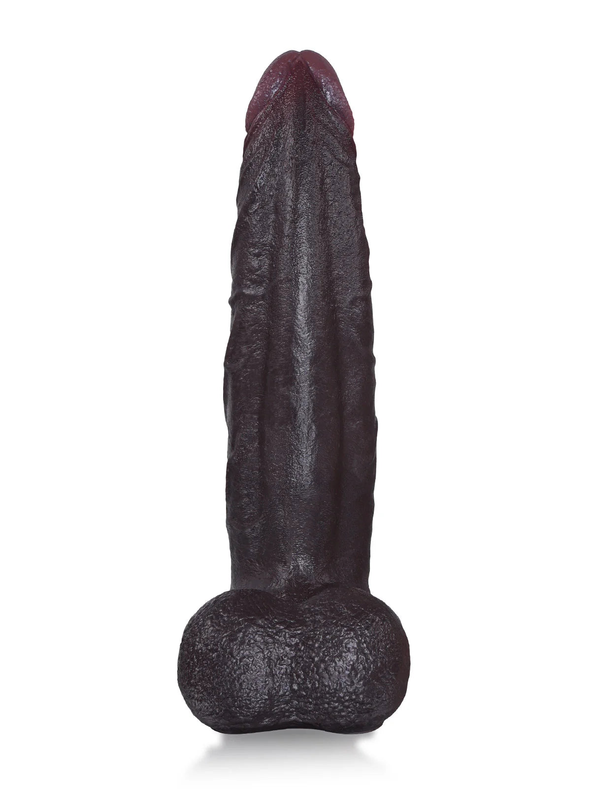 Hunter: 23,6 cm Böjd Svart G-punkt Dildo med Progressiv Grovlek
