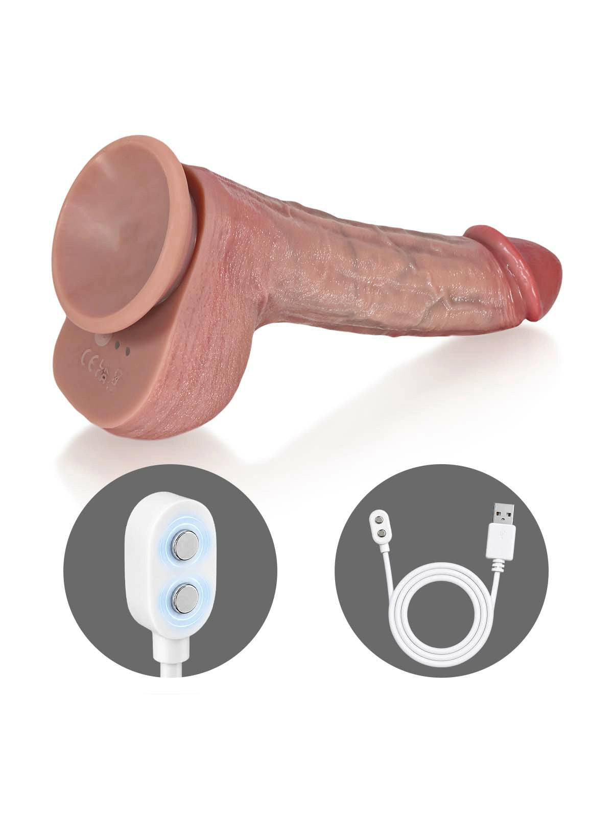Drake - Realistisk Thrusting Dildo med Utställt Ollon - 22,8 cm