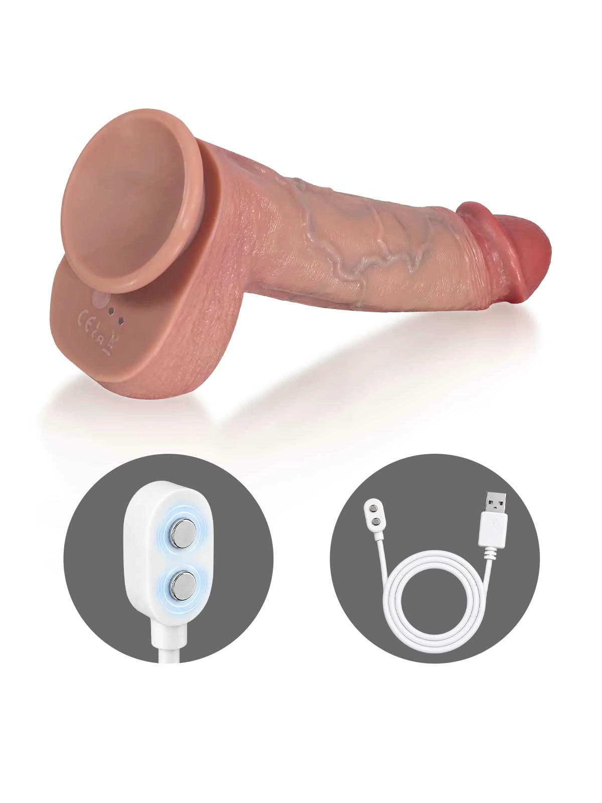 Ivan - Realistisk Thrusting Dildo med Välvt Ollon och Markerad Ryggås - 25 cm